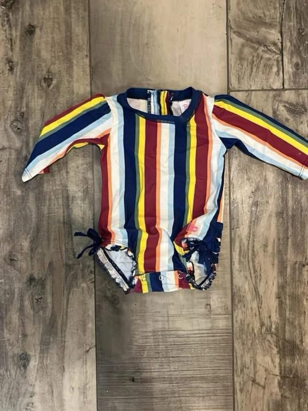 Baby Girls Rainbow Stripe Long Sleeve One Piece Swimsuit 3-6 Months